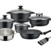 GSW Kochtopf-Set »Gourmet GRANIT«, 10-teilig, Aus Aluminium-Guss, Mit Antihaft-Versiegelung