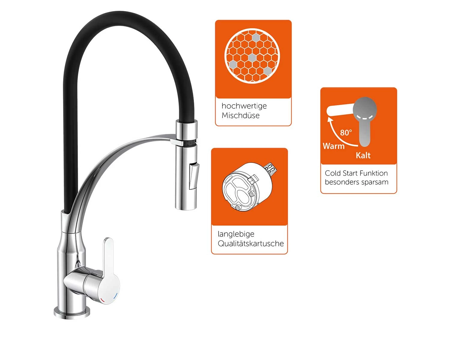 Eisl Küchenarmatur »CARNEO«, Mit Geschirrbrause, Wechselbarer Schlauch 10 Eisl Küchenarmatur »CARNEO«, Mit Geschirrbrause, Wechselbarer Schlauch – Bild 10
