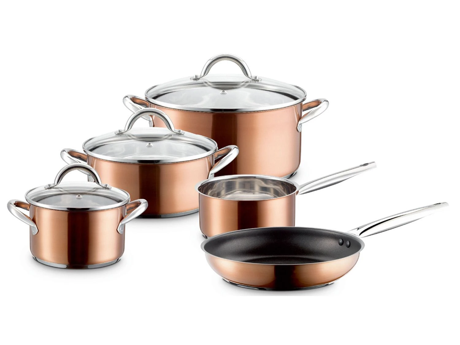 MÄSER Kochtopf-Set Asterion Edelstahl 18/8; Kupfer; 8 Teilig 1 MÄSER Kochtopf-Set Asterion Edelstahl 18/8; Kupfer; 8 Teilig