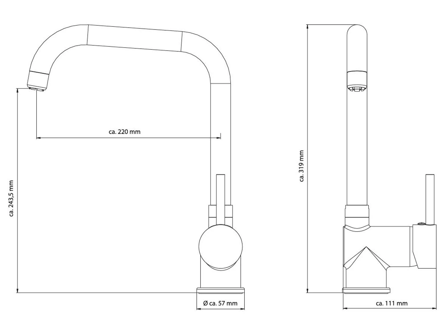 VEROSAN Küchenarmatur Niederdruck »PRAG«, Geräuscharme Kartusche 2 VEROSAN Küchenarmatur Niederdruck »PRAG«, Geräuscharme Kartusche – Bild 2