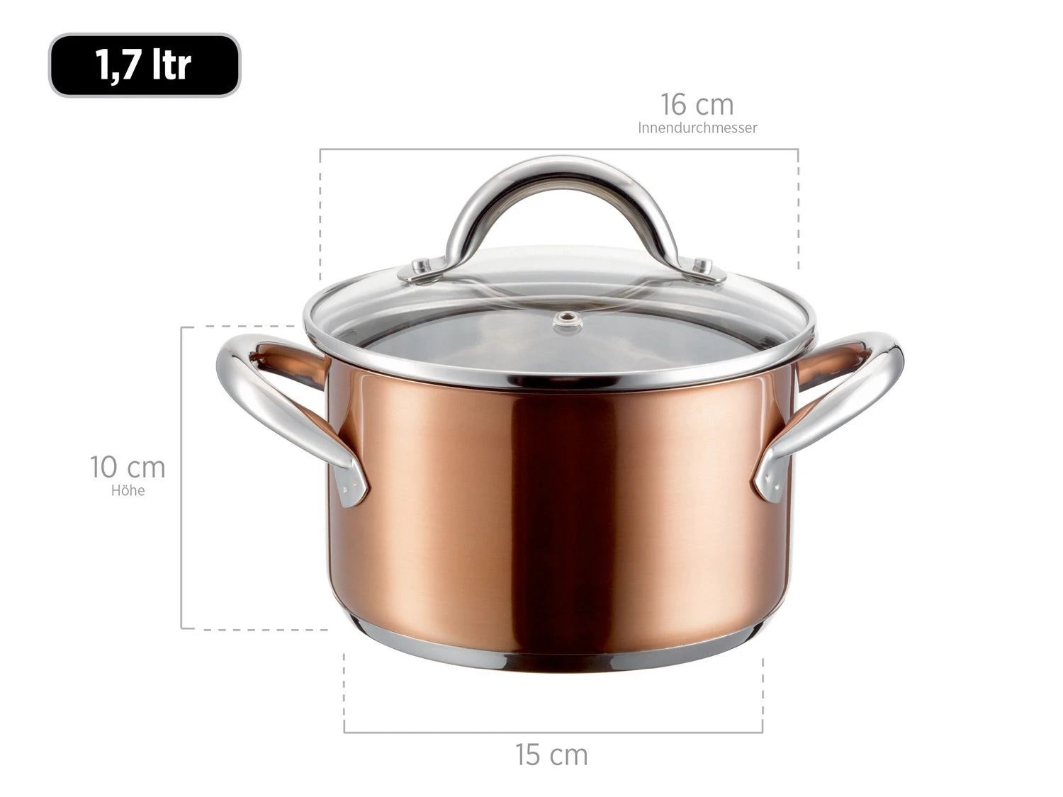 MÄSER Kochtopf-Set Asterion Edelstahl 18/8; Kupfer; 8 Teilig 4 MÄSER Kochtopf-Set Asterion Edelstahl 18/8; Kupfer; 8 Teilig – Bild 4