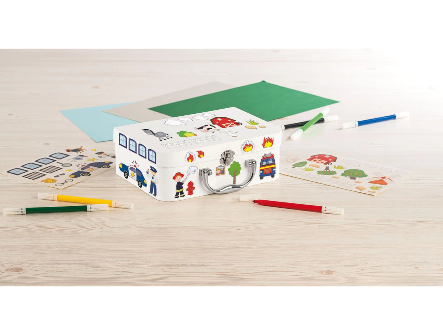 Crelando® Kinder Bastelkoffer Mit 12 Fasermalern 7 Crelando® Kinder Bastelkoffer Mit 12 Fasermalern – Bild 7