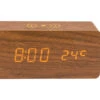 AURIOL® Digitaler Holzwecker Mit Qi®-Ladestation, Dekoratives Holzgehäuse