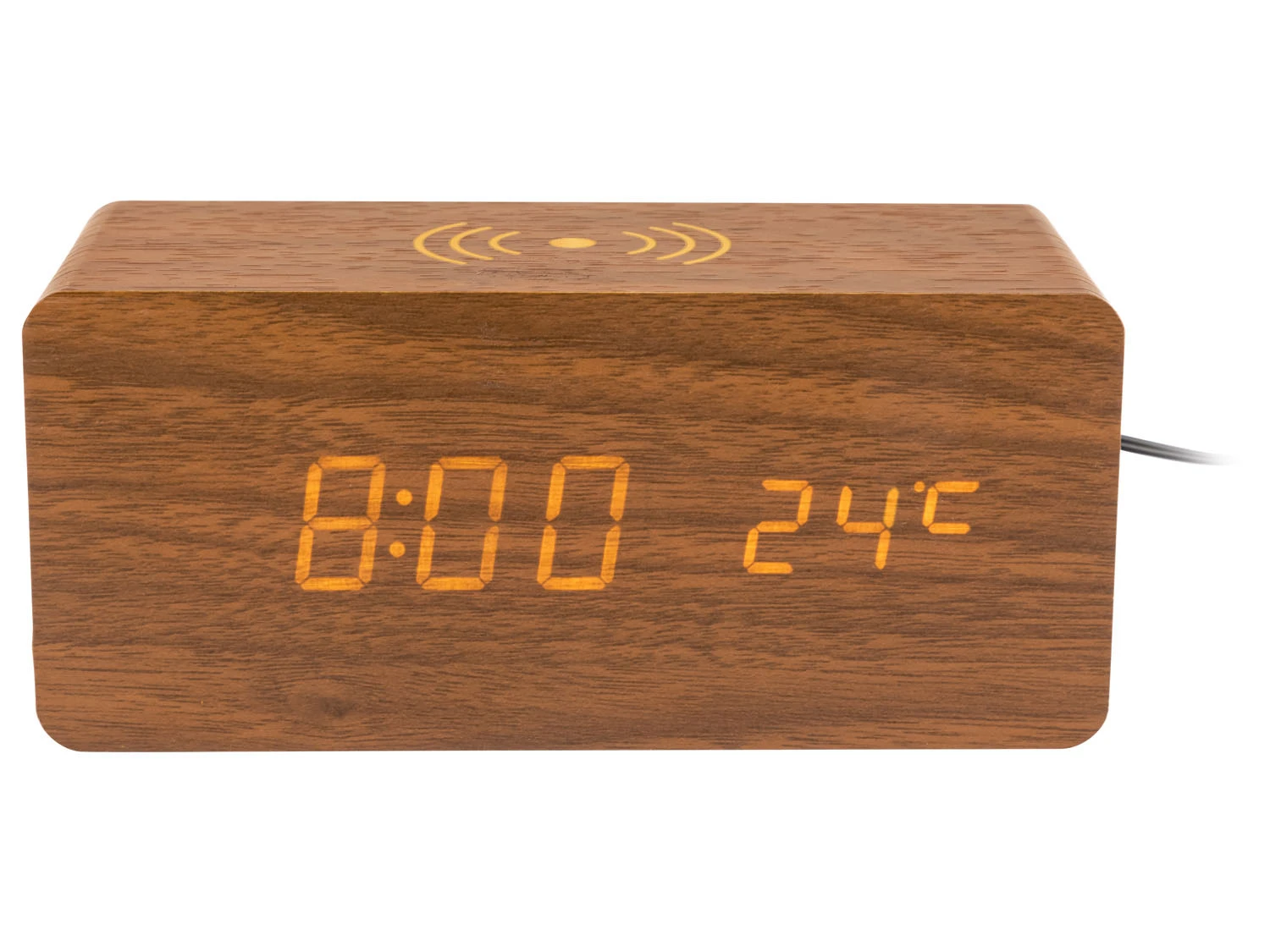 AURIOL® Digitaler Holzwecker Mit Qi®-Ladestation, Dekoratives Holzgehäuse 1 AURIOL® Digitaler Holzwecker Mit Qi®-Ladestation, Dekoratives Holzgehäuse