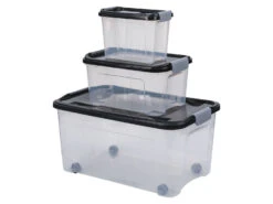 LIVARNO Home Aufbewahrungsboxen-Set, 3-teilig, Mit Deckel