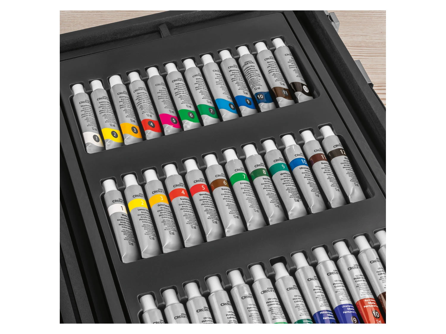 Crelando® Malkoffer Mit Farben, Im Holzkoffer 4 Crelando® Malkoffer Mit Farben, Im Holzkoffer – Bild 4