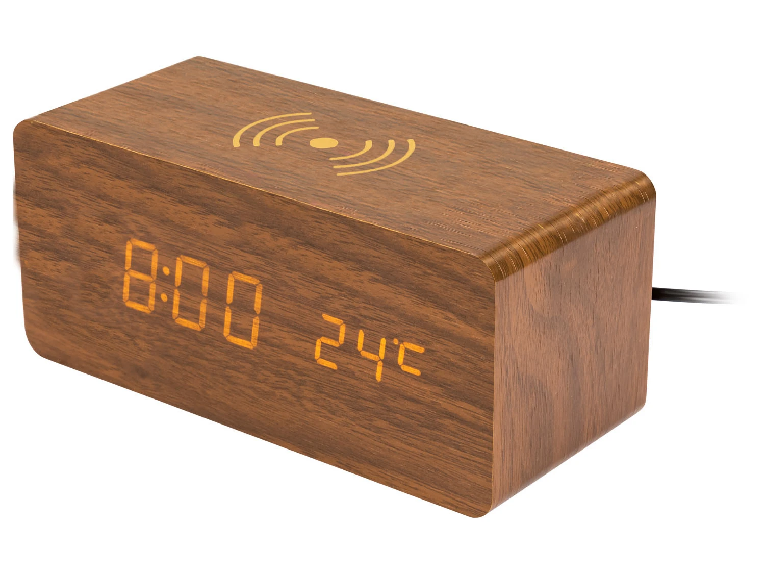 AURIOL® Digitaler Holzwecker Mit Qi®-Ladestation, Dekoratives Holzgehäuse 4 AURIOL® Digitaler Holzwecker Mit Qi®-Ladestation, Dekoratives Holzgehäuse – Bild 4