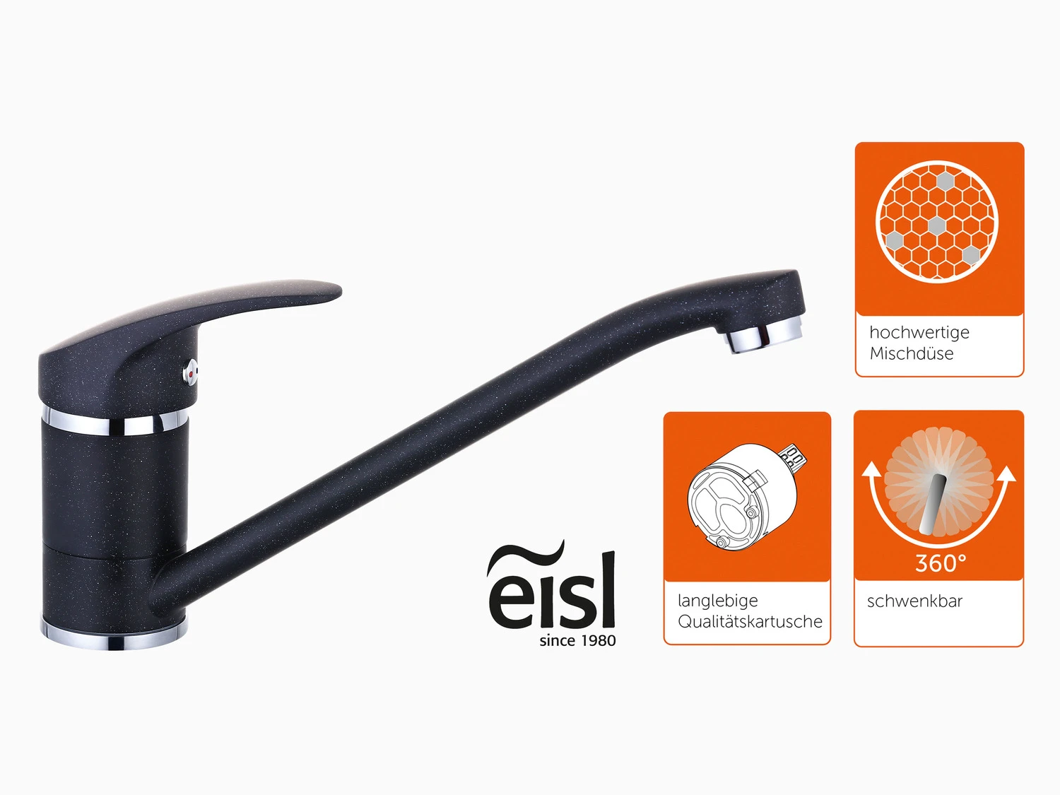 Eisl Küchenarmatur »GRANIT«, 360° Schwenkbarer Wasserhahn Küche 3 Eisl Küchenarmatur »GRANIT«, 360° Schwenkbarer Wasserhahn Küche – Bild 3