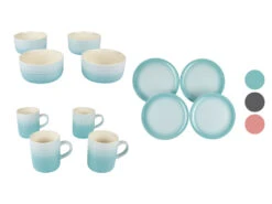 ERNESTO® Geschirr-Set, Teller / Schüssel / Tassen, 12-teilig, Porzellan