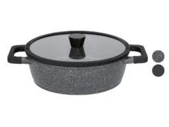 ERNESTO® Servierpfanne, Ø 28 Cm, Mit Glasdeckel, Granitoptik