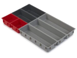 Joseph Joseph Duo Blox™ 7-teiliges Schubladen-Besteckeinsatz Set - Grau/Rot