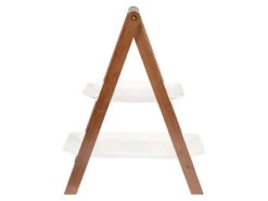 ERNESTO® Etagere, 2 Teller, Buchenholz, Porzellan