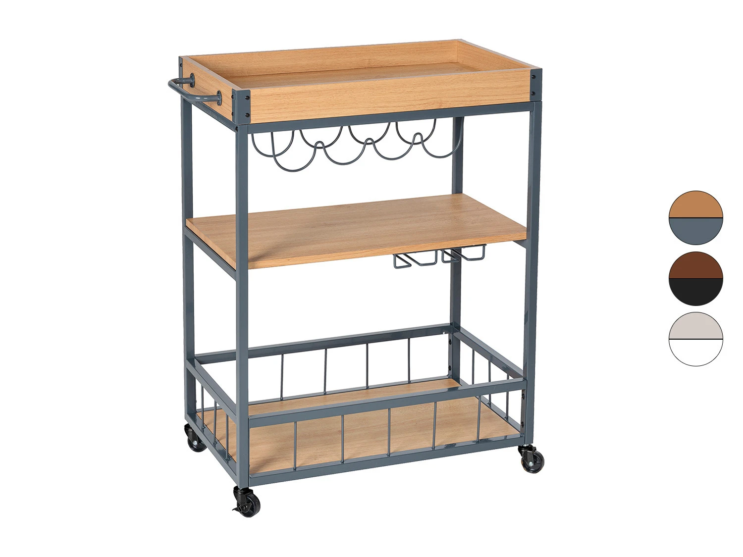 Wenko Küchenwagen Im Trendigen Walnussholz-Look 1 Wenko Küchenwagen Im Trendigen Walnussholz-Look