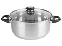 ERNESTO® Edelstahl-Topf, Mit Glasdeckel, Ø 24 Cm