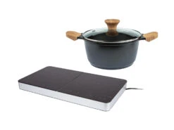 SILVERCREST® Doppelinduktionskochplatte »SDI 3500 D4« + Aluguss-Topf