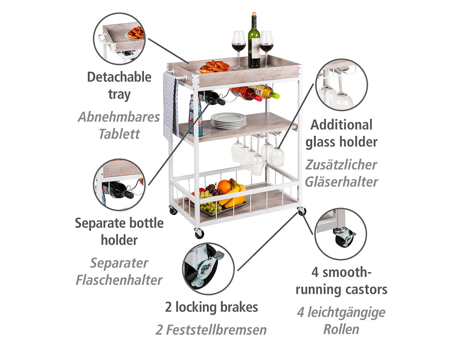 Wenko Küchenwagen Im Trendigen Walnussholz-Look 8 Wenko Küchenwagen Im Trendigen Walnussholz-Look – Bild 8