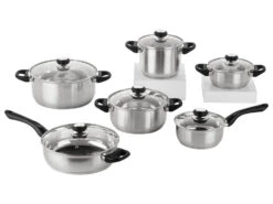 ERNESTO® Edelstahl-Kochgeschirr-Set, 12-teilig