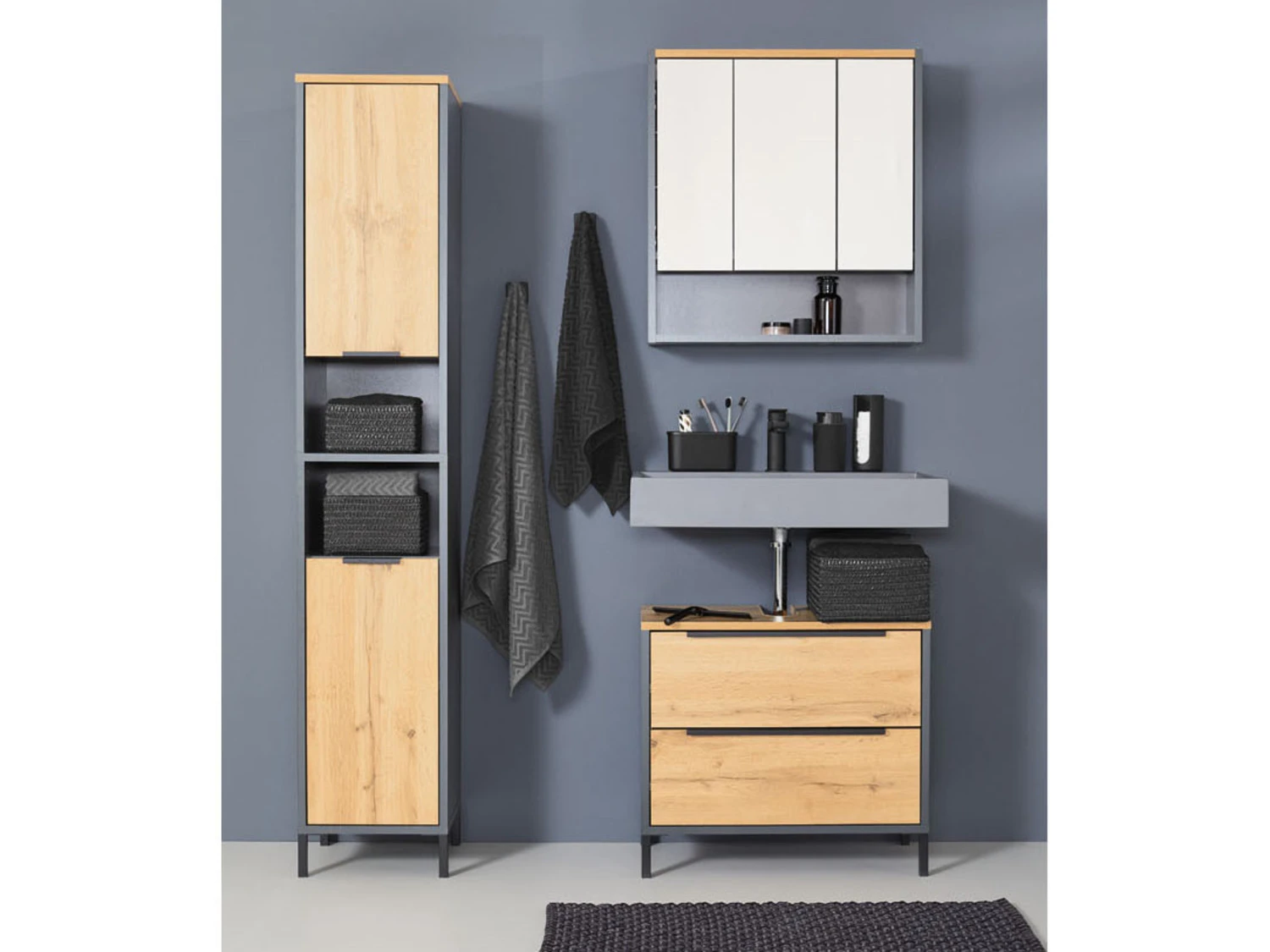 LIVARNO Home Aufbewahrungskorb-Set, 3 Stück 5 LIVARNO Home Aufbewahrungskorb-Set, 3 Stück – Bild 5