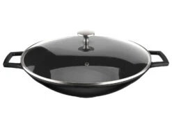 ERNESTO® Wok, Gusseisen, Ø 36 Cm, Mit Glasdeckel