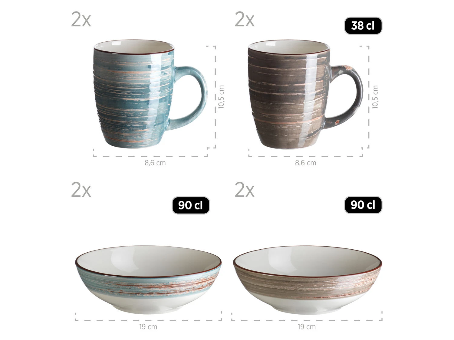 MÄSER Geschirr-Set »Duole«, Braun/blau, 16-teilig 4 MÄSER Geschirr-Set »Duole«, Braun/blau, 16-teilig – Bild 4