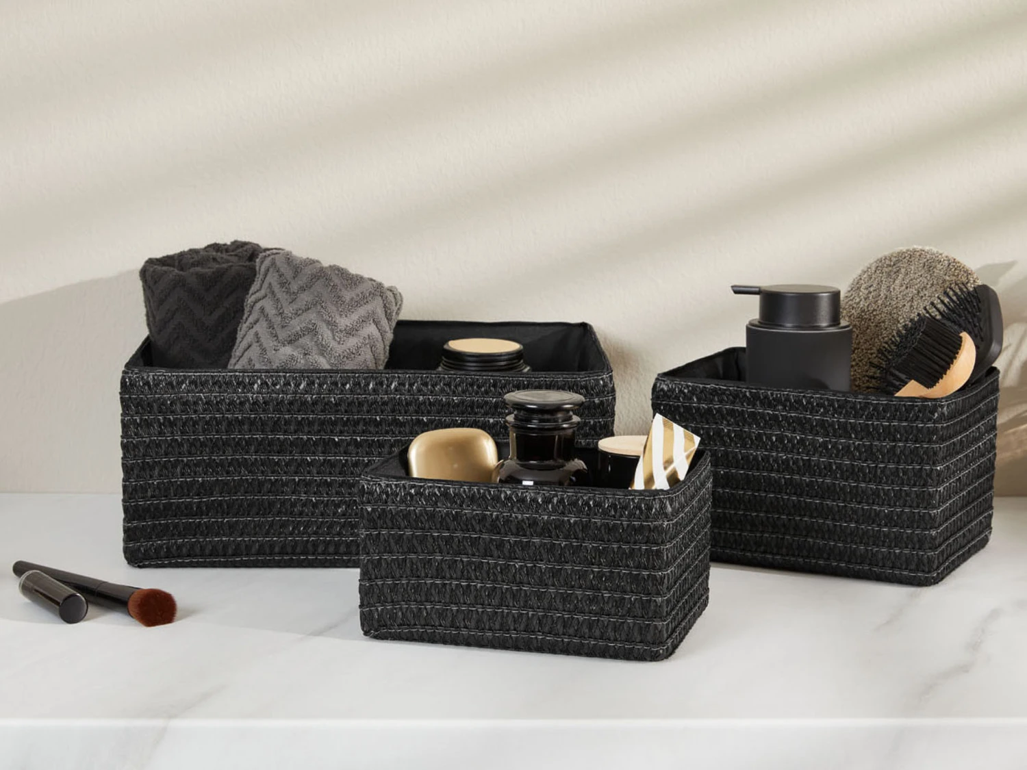 LIVARNO Home Aufbewahrungskorb-Set, 3 Stück 2 LIVARNO Home Aufbewahrungskorb-Set, 3 Stück – Bild 2